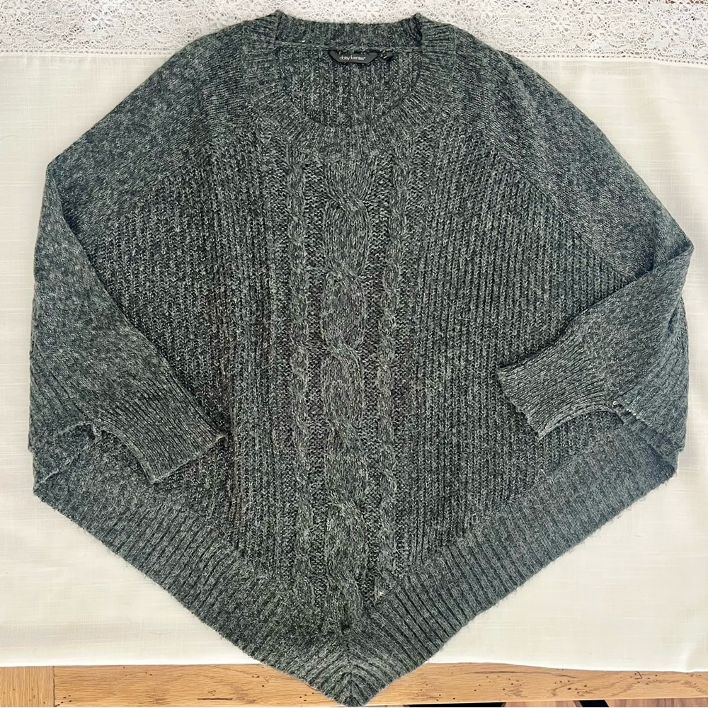 Daisy Fuentes Women's Gray Poncho Sweater